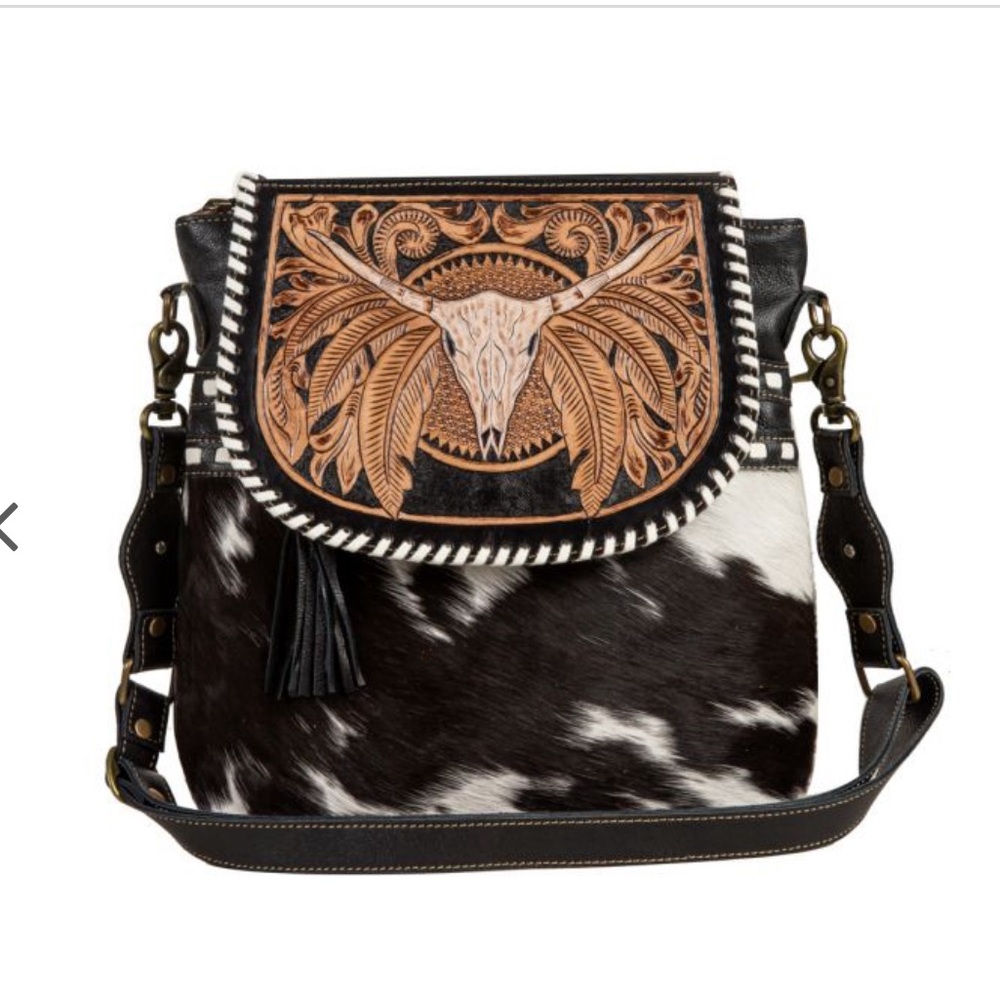 Myra Bag- Spirit of the Herd Hand Tooled Bag - Picture 2 of 16